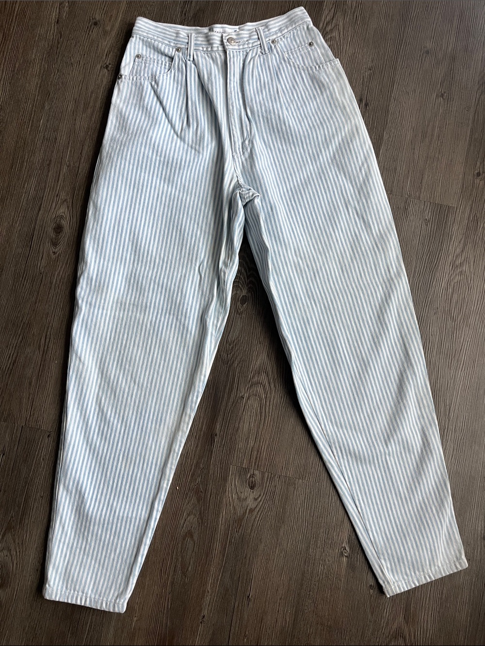 Ankle Jeans Cropped in Light Blue Stripe